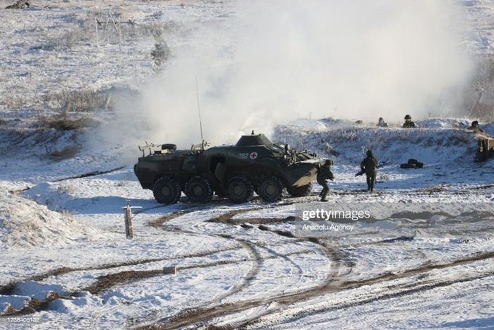 Binh sĩ của Nga và Belarus tham gia một cuộc tập trận chung tại Belarus. Ảnh: Getty Images
