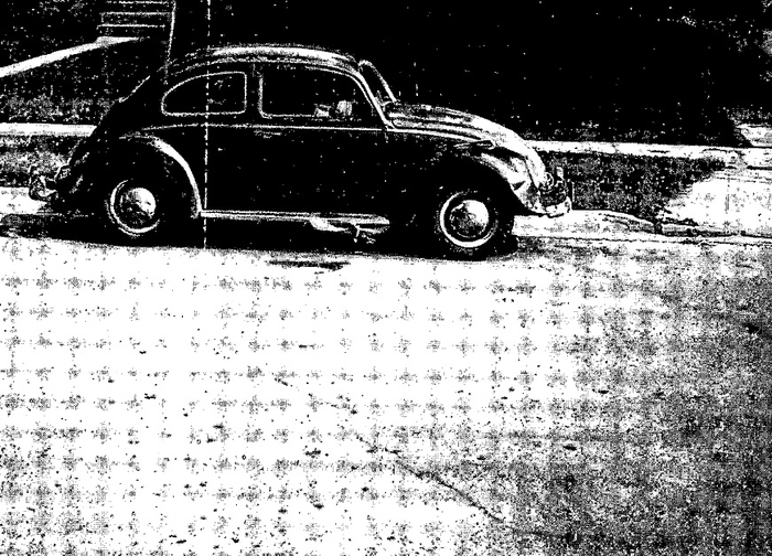 Một con chim bồ câu đang bay ra từ gầm chiếc VW Beetle. Ảnh: Central Intelligence Agency 