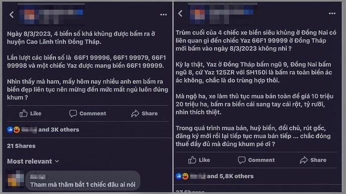 Vụ 4 biển số xe số đẹp được lan truyền trên mạng xã hội
