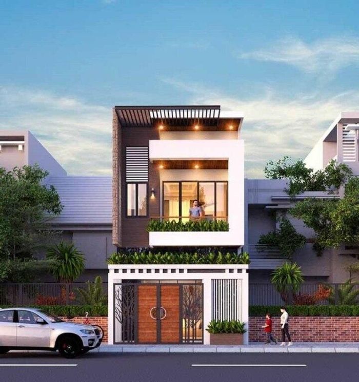 Với điểm nhấn chính là các khối hộp, mặt tiền thông thoáng, nhà phố mái bằng vừa đón gió tốt, vừa giúp chắn ánh nắng chiếu trực tiếp hiệu quả. (Ảnh: Noithattugia)