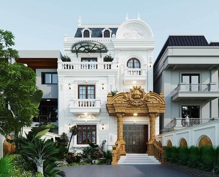 Nhà phố tân cổ điển là sự kết hợp hài hòa giữa phong cách cổ điển cùng sự phóng khoáng của thiết kế hiện đại. Vì thế, mẫu thiết kế này tạo nên vẻ đẹp sang trọng mang màu sắc đương đại nhưng không làm mờ đi nét cổ điển vốn có. (Ảnh: Kienthietviet)