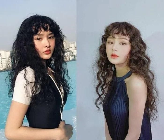 Tóc xoăn xù mì là lựa chọn tốt cho những cô nàng có gương mặt dài.