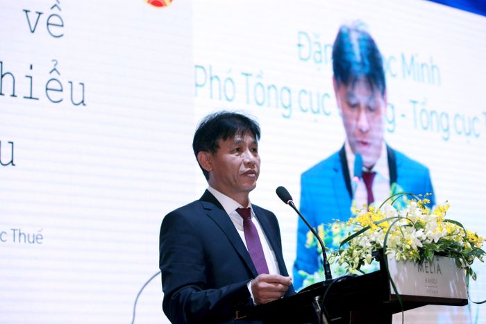 Phó Tổng Cục trưởng Tổng cục Thuế, Bộ Tài chính Đặng Ngọc Minh phát biểu tại hội thảo