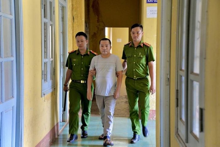 Đối tượng Nguyễn Thanh Bình tại cơ quan Công an. (Ảnh Công an tỉnh Gia Lai)