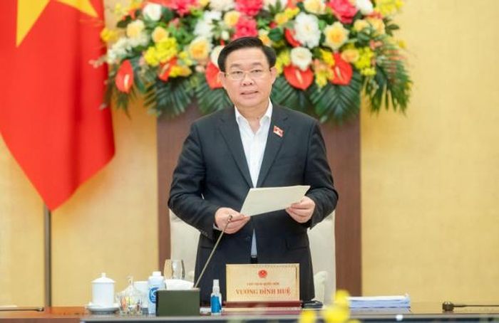 Chủ tịch Quốc hội Vương Đình Huệ phát biểu bế mạc phiên họp thứ 22 của Ủy ban Thường vụ Quốc hội.