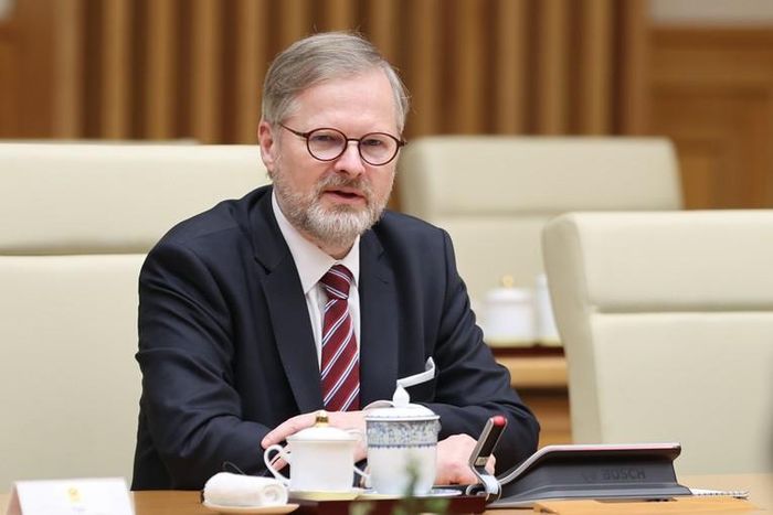Thủ tướng Czech Petr Fiala nhấn mạnh Việt Nam là đối tác kinh tế tiềm năng, ngày càng có nhiều doanh nghiệp Czech quan tâm mở rộng đầu tư, kinh doanh ở Việt Nam. Ảnh: VGP