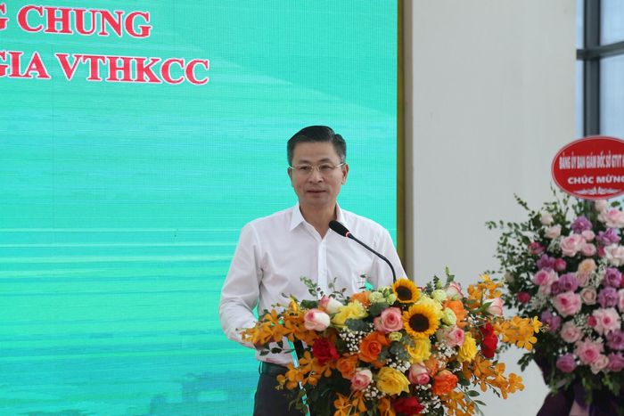 Giám đốc Sở Giao thông Vận tải Hà Nội Nguyễn Phi Thường phát biểu tại lễ ra mắt.
