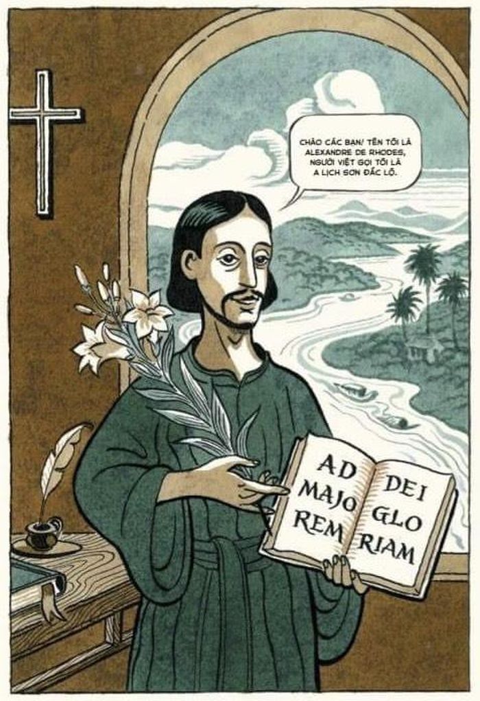 Minh họa nhà truyền giáo Alexandre de Rhode của Tạ Huy Long