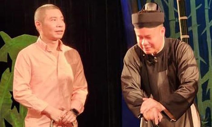NSND Công Lý tập cho vở kịch mới tại Nhà hát Kịch Hà Nội mới đây