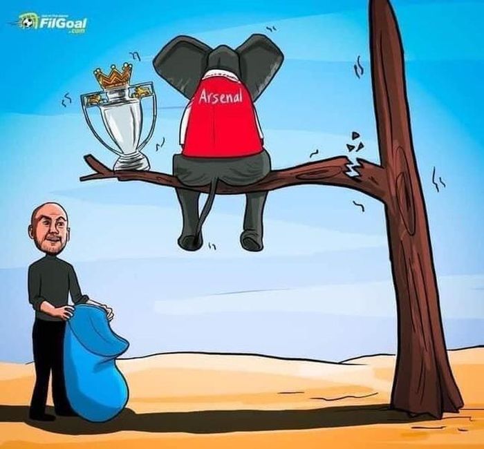 CĐV Man City thích thú sau chiến thắng thuyết phục trước Pháo thủ. Một tài khoản Facebook CĐV của Man City bình luận ảnh với dòng mô tả: "Thầy xin nha con"