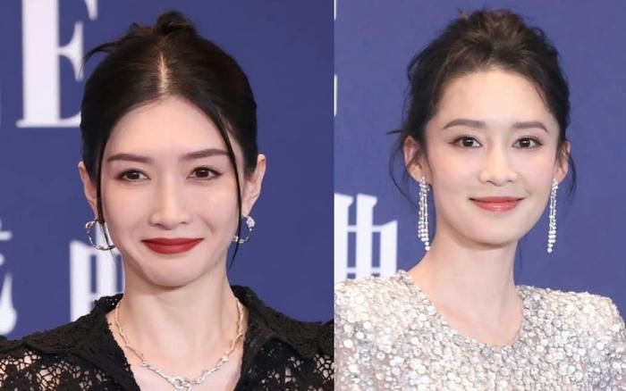 Giang Sơ Ảnh và Lý Thẩm diện 2 sắc thái trang phục hoàn toàn đối lập. Cùng để tóc búi, makeup mắt na ná nhau nhưng thay đổi đôi chút về màu son đã tạo nên sự khác biệt về mặt ngoại hình của 2 người