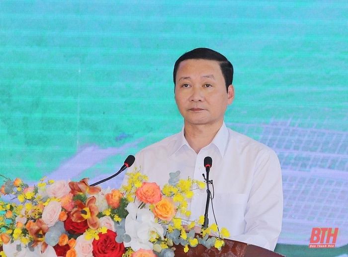 Chủ tịch UBND tỉnh Đỗ Minh Tuấn phát biểu tại lễ khánh thành.