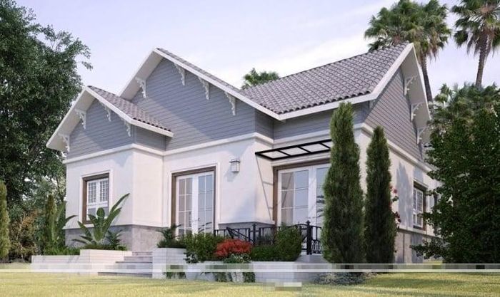 Thiết kế nhà cấp 4 có 3 phòng ngủ 500 triệu có gác lửng kết hợp với mái thái nhằm tăng diện tích sử dụng. Phần mái thái cao đảm bảo sự thông thoáng cho tầng lửng bên trong.