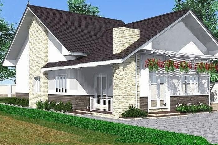 Đây là mẫu nhà được thiết kế đậm nét châu Âu với các chi tiết nhấn nhá từ mái nhà cho tới bề mặt tường gạch ốp bên ngoài. Kết cấu ngôi nhà vững chắc kết hợp 2 màu cơ bản trắng, đen tạo ra sự hài hòa, đồng nhất. 