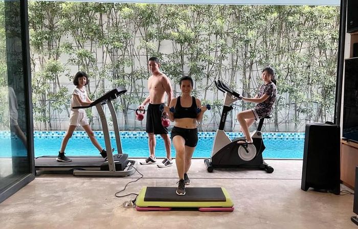 Khu vực rèn luyện sức khỏe thoáng đãng, đan xen cây xanh một cách khéo léo. Ảnh: Giadinhnet