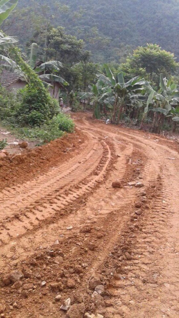 Con đường dẫn vào điểm trường bản Nhuần khi chưa được đầu tư.