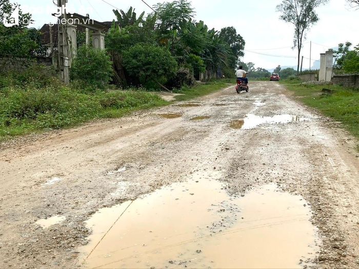Người dân khổ sở khi lưu thông trên tuyến đường chi chít ổ voi, ổ gà. Ảnh: Văn Trường