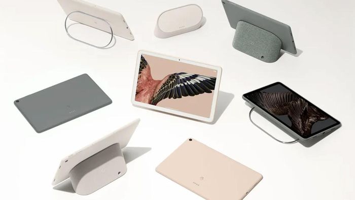  Google Pixel Tablet xuất hiện với ba lựa chọn màu sắc bao gồm Porcelain, Hazel và Rose. 