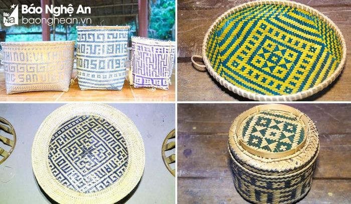 Những đường nét hoa văn vô cùng độc đáo trong từng sản phẩm chính là những hoa văn trên trang phục của đồng bào dân tộc Thái nơi đây, chính vì vậy, ngoài giá trị sử dụng, các sản phẩm còn có giá trị thẩm mỹ, được người tiêu dùng ưa chuộng. Ảnh: Đình Tuyên