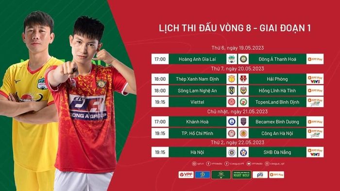 Lịch thi đấu vòng 8 V.League 2023. Ảnh tư liệu: VPF