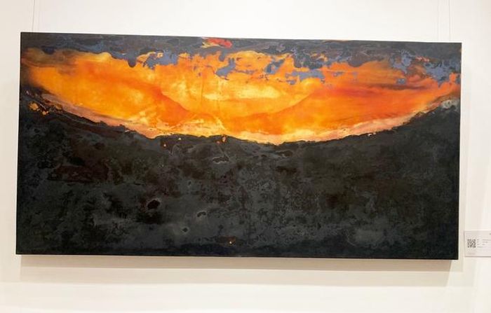 Tác phẩm “Thiều quang” (sơn mài, 120 x 240cm, 2021)