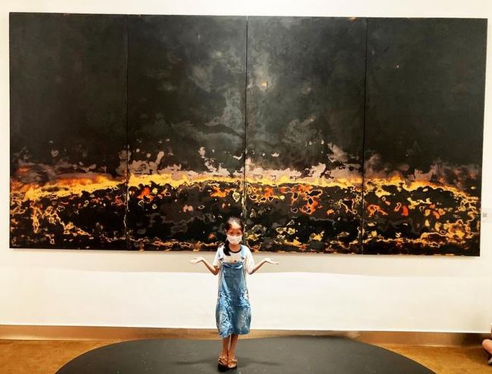 Tác phẩm “Thiên khải” (sơn mài, 240 x 480cm, 2023)