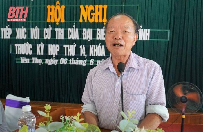 Cử tri huyện Như Thanh phát biểu ý kiến, kiến nghị tại hội nghị.