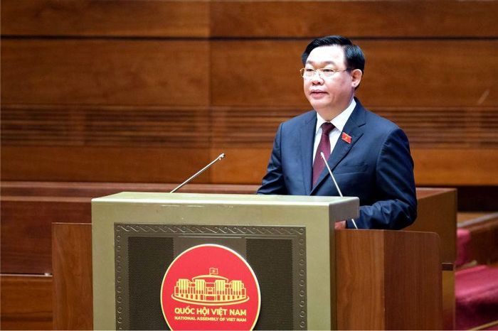 Chủ tịch Quốc hội Vương Đình Huệ phát biểu khai mạc phiên chất vấn. Ảnh: quochoi.vn