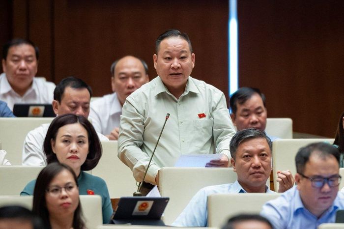 Đại biểu Quốc hội Tráng A Dương (Đoàn tỉnh Hà Giang) thảo luận tại phiên họp