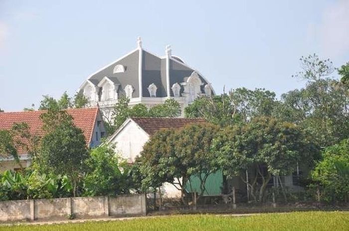 Sự xuất hiện của biệt thự đồ sộ giữa vùng quê nghèo, xung quanh là cánh đồng và những căn nhà cấp 4, khiến nhiều người ngỡ ngàng. Ảnh: Doanh nghiệp &amp; tiếp thị