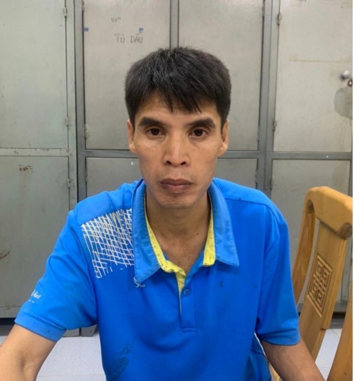 Đối tượng Nguyễn Văn Đàm tại cơ quan công an.