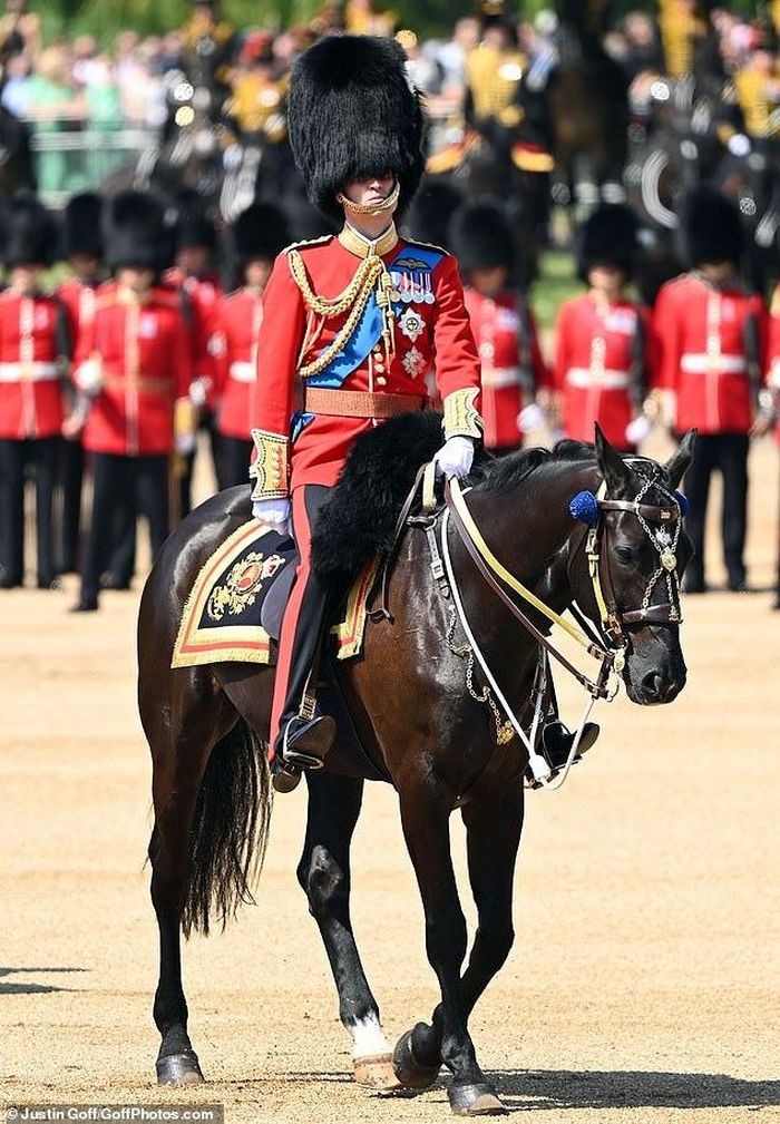 Hoàng tử William tập dượt cho Trooping the Colour sắp tới. Ảnh: Justin Golf.