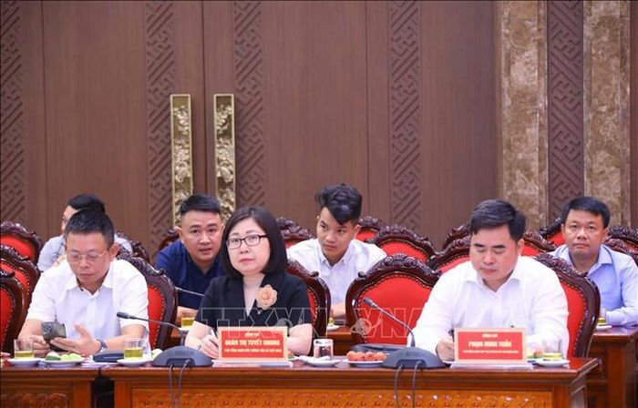Các đại biểu dự buổi gặp mặt. Ảnh: Văn Điệp/ TTXVN