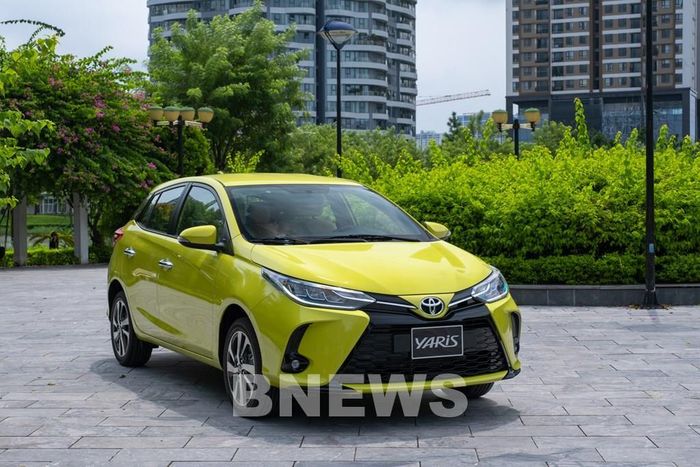 Toyota Yaris cũng được nhập khẩu từ Thái Lan về phân phối. Trong tháng 5 vừa qua mẫu xe này có doanh số tiêu thụ 4 xe, bằng 1/4 so với tháng trước Ảnh: BNEWS/TTXVN phát