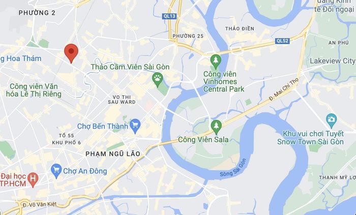 Vụ cháy xảy ra trên đường Nguyễn Đình Chính, quận Phú Nhuận. Ảnh: Google Maps.