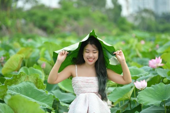Những con đường bằng tre lấp ló dưới lá sen.