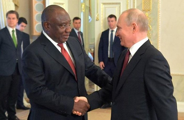Tổng thống Nam Phi Cyril Ramaphosa tới thăm Nga gặp Tổng thống Nga Vladimir Putin