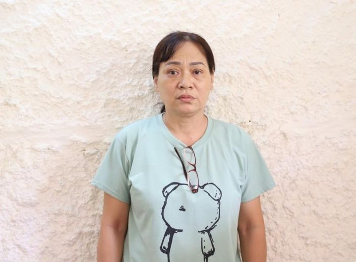 Đối tượng Trần Thị Dung tại cơ quan điều tra.