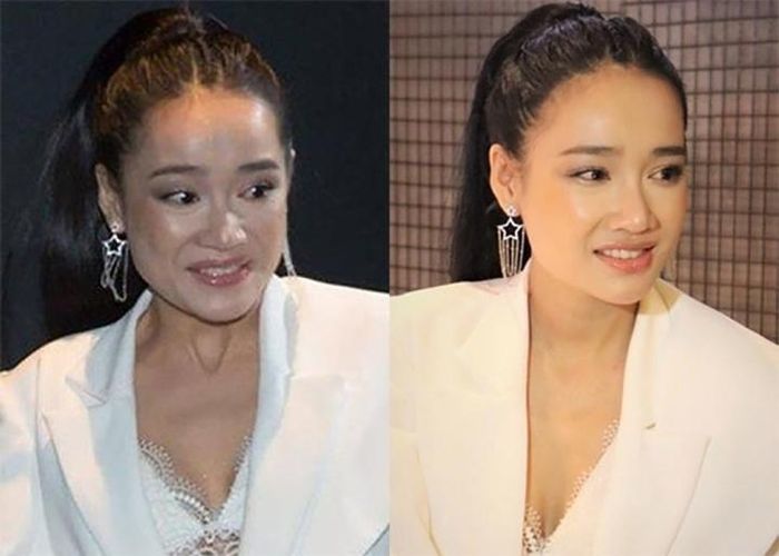 Bà xã Trường Giang cũng không tránh được khỏi những khoảnh khắc lộ nhan sắc có phần lão hóa qua ống kính ''người đi đường''. 