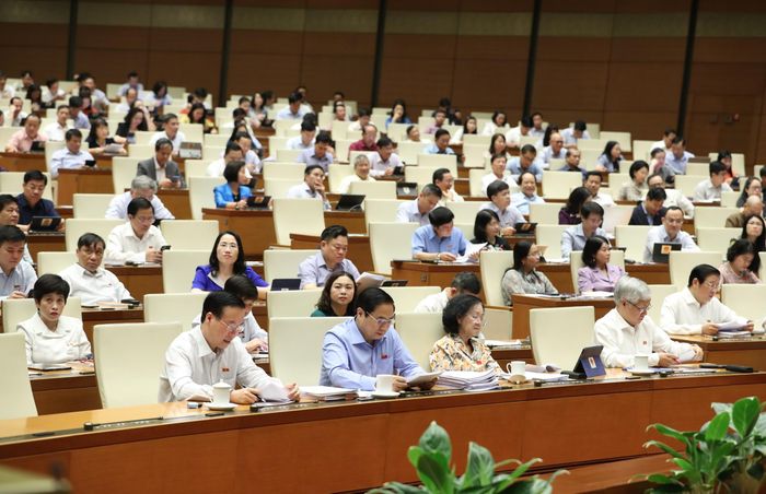 Ngày 21-6, Quốc hội họp phiên toàn thể tại hội trường thảo luận về dự án Luật Đất đai (sửa đổi). Ảnh: QUANG PHÚC