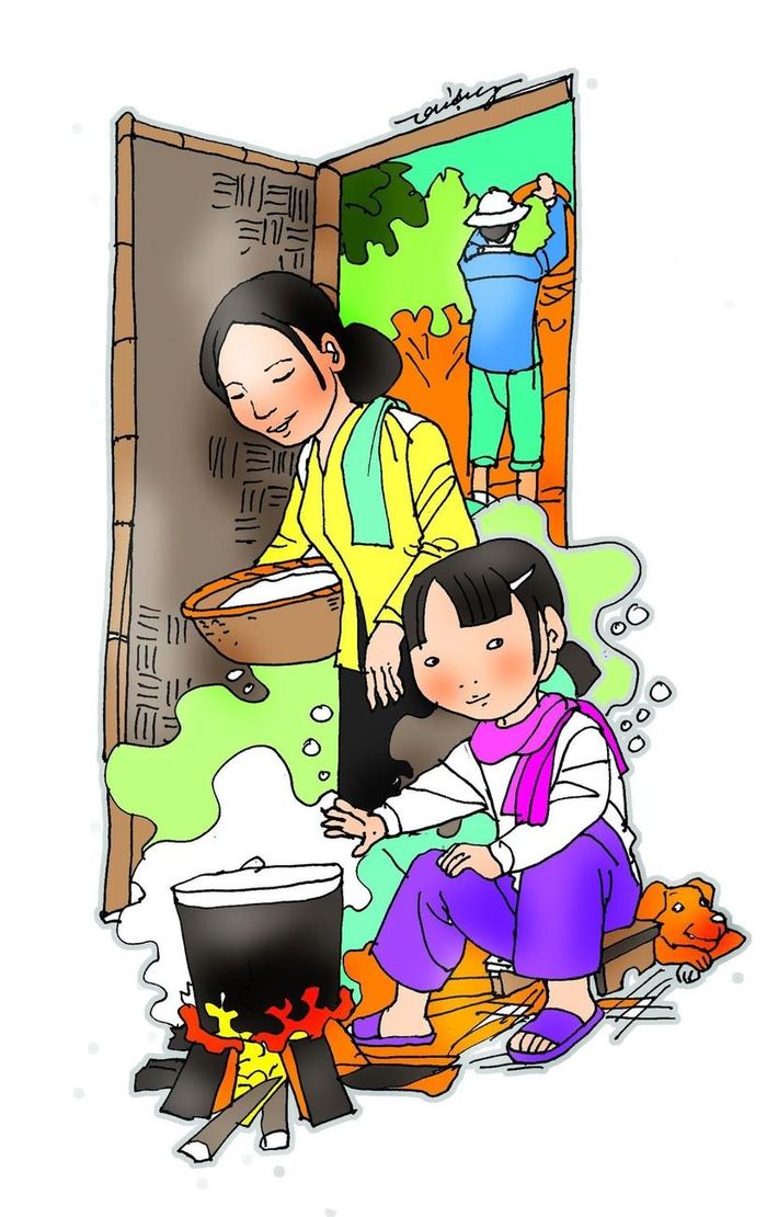 Tranh minh họa cho Báo Nhi đồng của họa sĩ Lê Tiến Vượng.