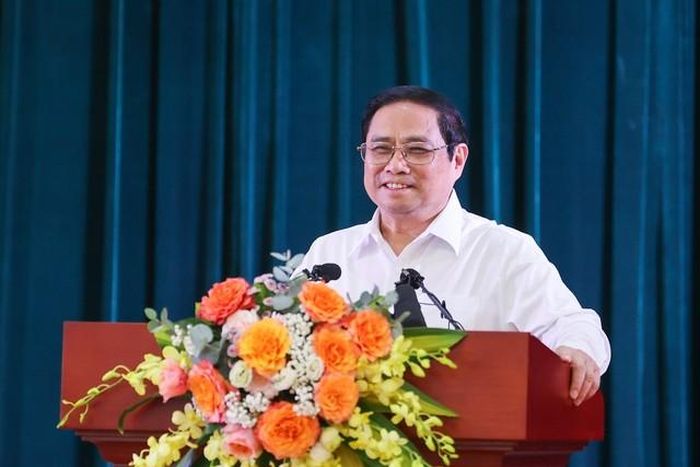 Thủ tướng Chính phủ Phạm Minh Chính phát biểu tại cuộc làm việc với Hội Nhà báo Việt Nam. Ảnh VGP/Nhật Bắc