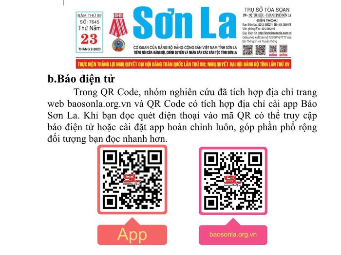 Báo Sơn La ứng dụng mã QR vào đọc báo