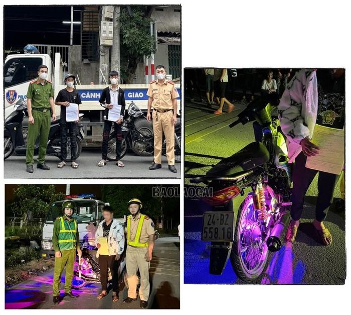 Công an huyện Bảo Thắng xử lý vi phạm và bắt đối tượng lạng lách, đánh võng, độ xe, chế xe viết cam kết không tái phạm.