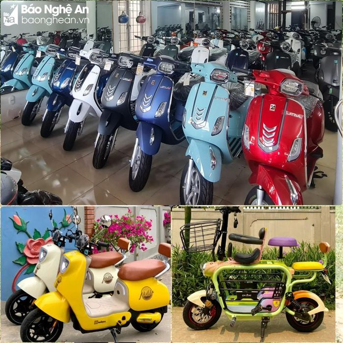  Đa dạng các mẫu mã, chủng loại xe máy điện, xe đạp điện. Ảnh: Ngọc Khánh 