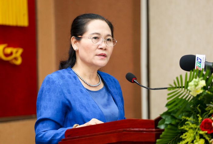 Phó Bí thư Thành ủy TPHCM Nguyễn Thị Lệ phát biểu chỉ đạo tại hội nghị