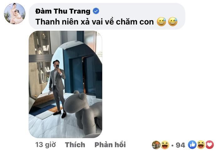 Đàm Thu Trang trêu đùa ông xã, màn tương tác của hai vợ chồng đại gia phố núi đã nhanh chóng thu hút sự quan tâm của công chúng. 