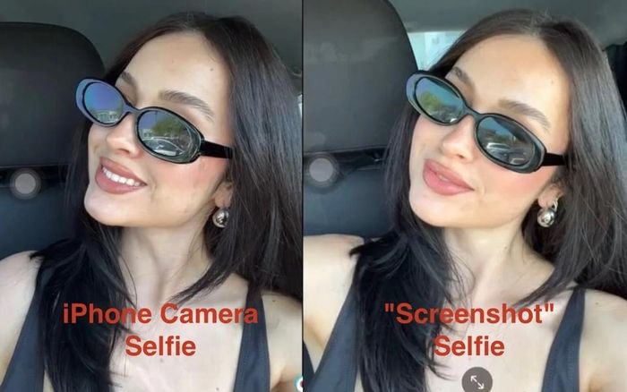 Madrigal hướng dẫn chụp ảnh selfie đẹp bằng cách chụp ảnh màn hình. Ảnh: TikTok/@lilimadrigal_.