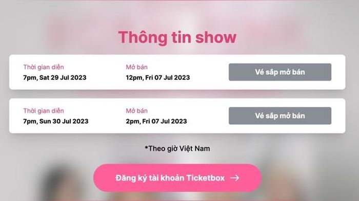 Thông tin mở bán vé concert Blackpink