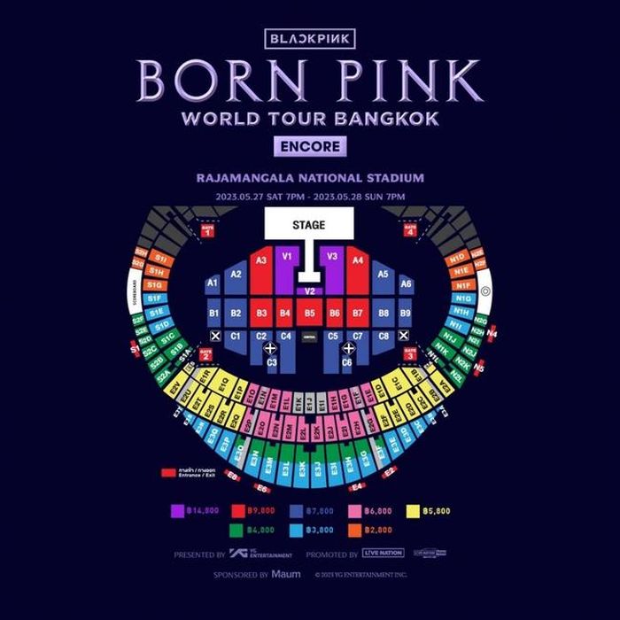 Giá vé concert Blackpink tại Bangkok, Thái Lan